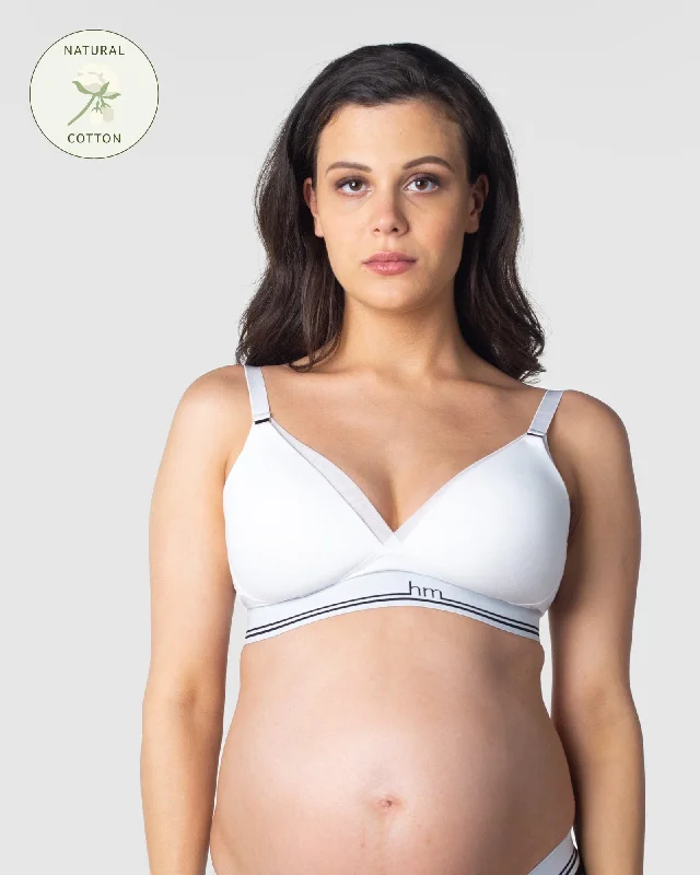 Reduced Price ICON COTTON WHITE T-SHIRT NURSING BRA -  WIREFREE