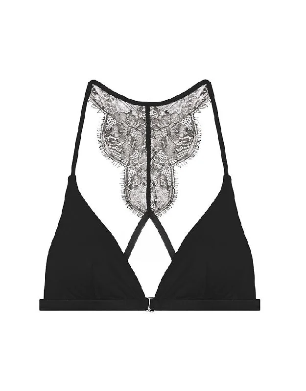 Special Promotion Histoire des Femmes Black Racer Back Triangle Bra