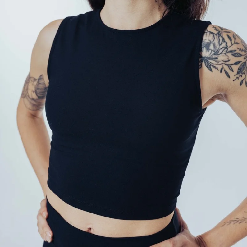 Midnight Madness Second Skin Tank - Sueded Onyx