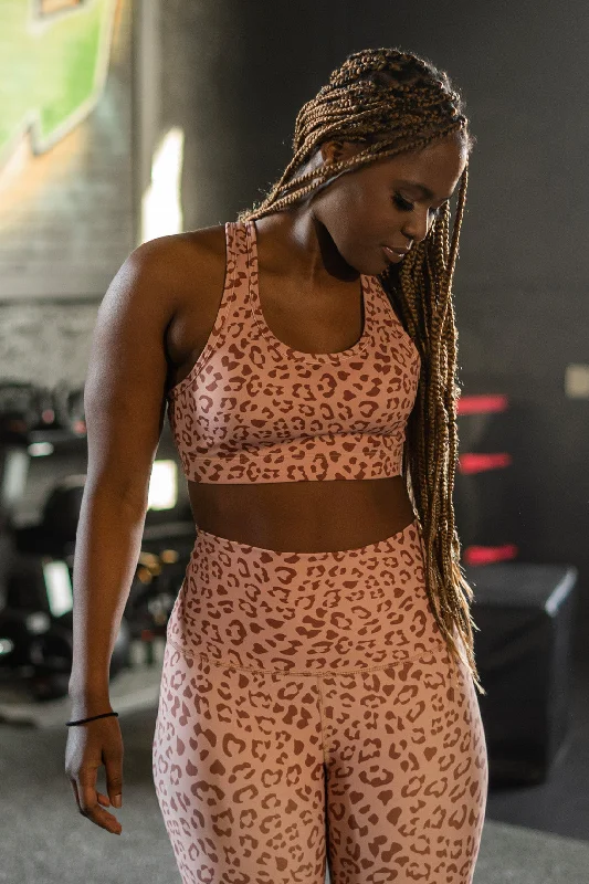 Limited Time Offer Leopard Latte Performance Bra