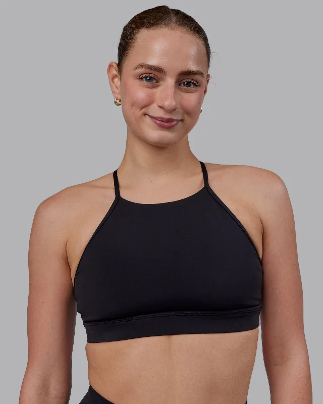 Half Price Lift High Neck Sports Bra - Black
