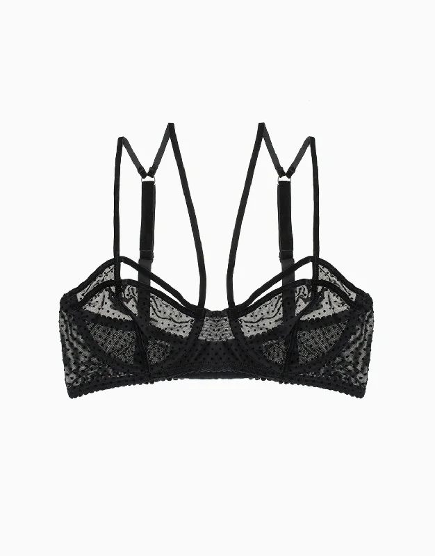Quick Sale Gigi Underwire Bra Black Dot