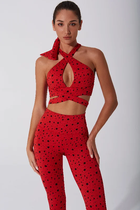 Reduced Prices Meline Polka Dot Bra - Savvy Red