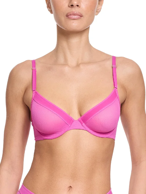 Unlined Mesh Underwire Bra Berry Burst Pink