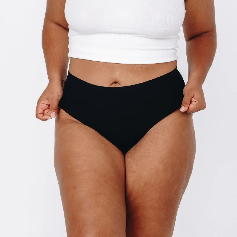 Mid-Rise Cheeky - Seamless Cotton - Black