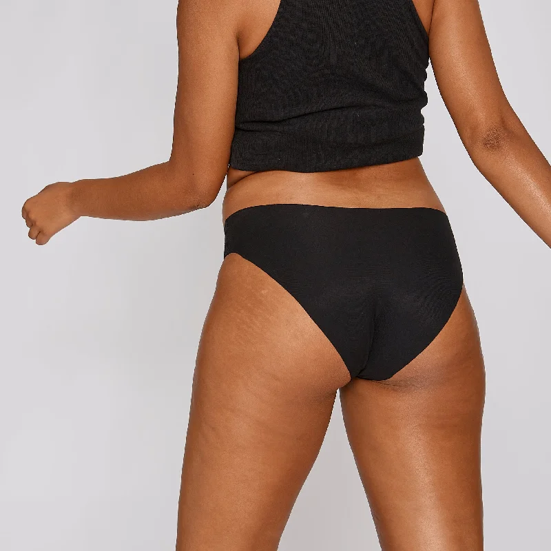 Savings Galore Original-Rise Bikini Brief - Seamless Cotton - Black