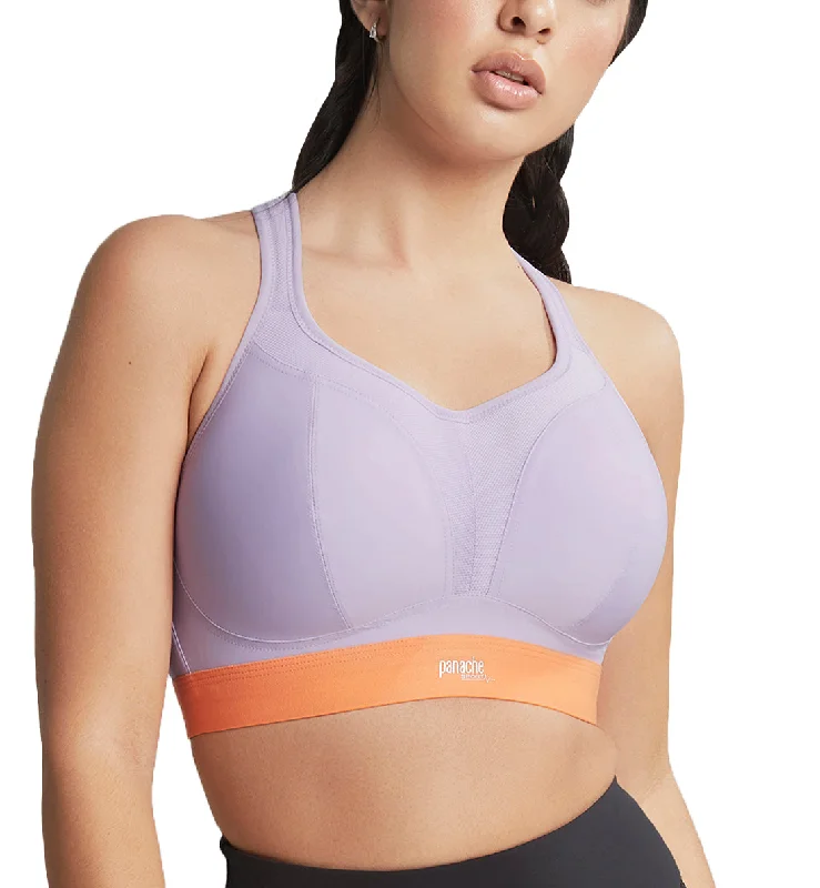 Panache Boundless Racerback Non-Wire Sports Bra (7341) - Lilac/Orange