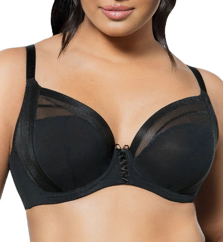 Huge Discounts Parfait Shea Sheer Unlined Plunge Underwire Bra (P6062) - Black