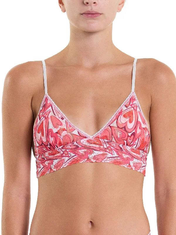 Unbeatable Prices Printed Signature Lace Padded Triangle Bralette Lots Of Love