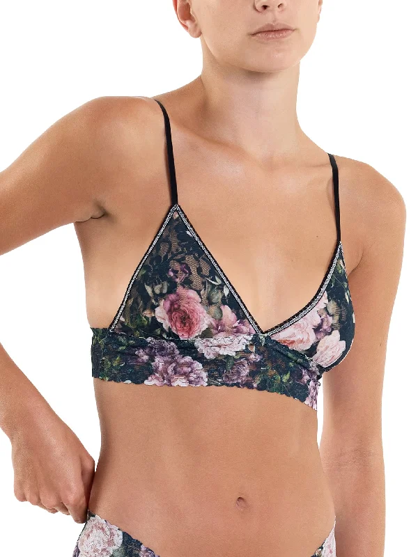 Special Price Printed Signature Lace Padded Triangle Bralette Romantique