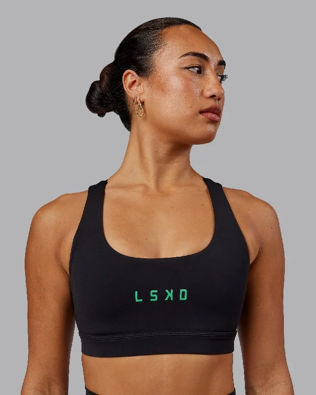 Weekend Wonders Await! Rep Sports Bra - Black-Impact Green
