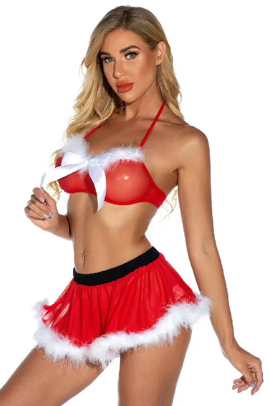 Weekend Discounts to Enjoy Santa's Secret Bra and Skirt Set