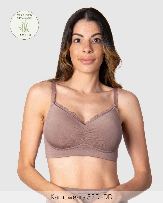 Special Price SERENITY BAMBOO MOCHA MULTIFIT NURSING BRA - WIREFREE