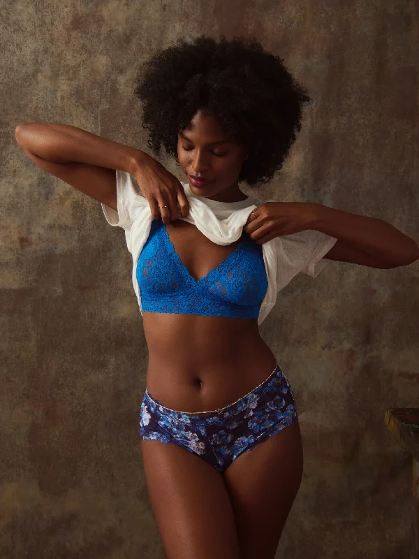 Crazy Savings Signature Lace Crossover Bralette Across The Pond Blue