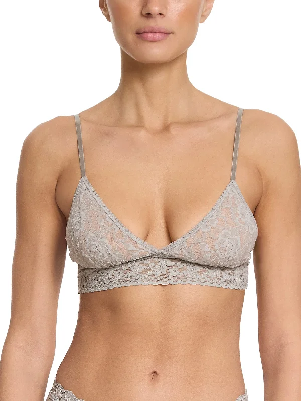 Overstock Sale Signature Lace Padded Triangle Bralette Sleep In Grey