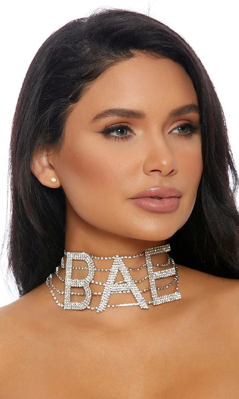 Early Access Silver BAE Rhinestone Choker