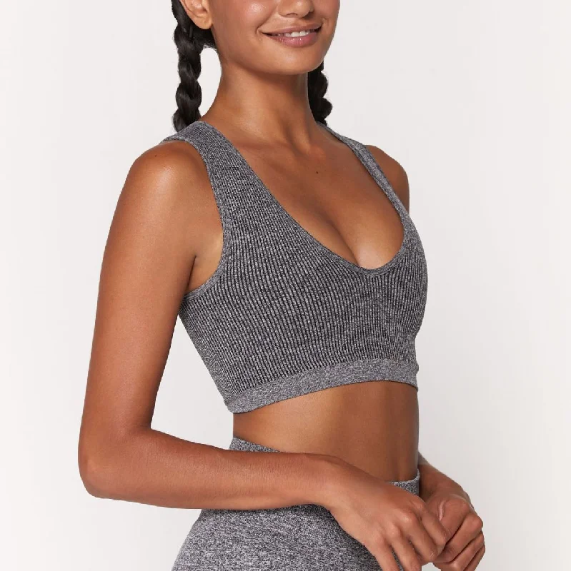 Instant Discount Metta Seamless Plunge Brami - Heather Grey