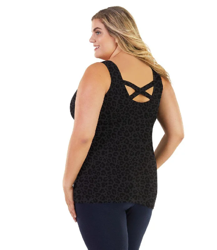 Stretch Naturals Crossback Tank Deep Leopard Print - FINAL SALE