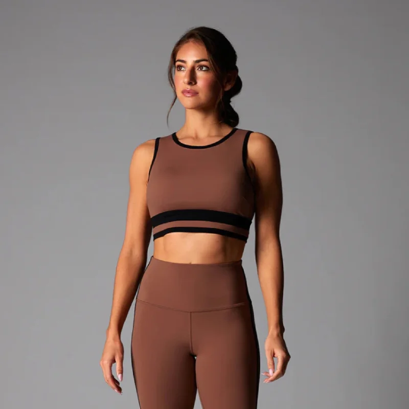 Best Seller Agility Sports Bra - Clove Stripe