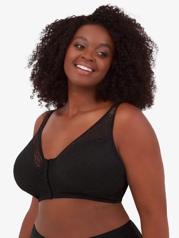 Markdown Sale The Nora - Shimmer Support Back Lace Front-Closure Bra