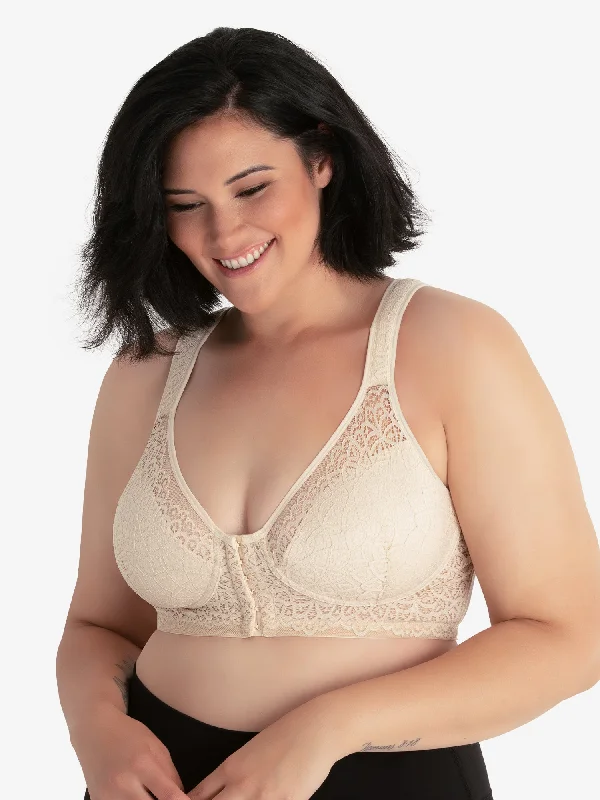 Limited Stock The Nora - Shimmer Support Back Lace Front-Closure Bra