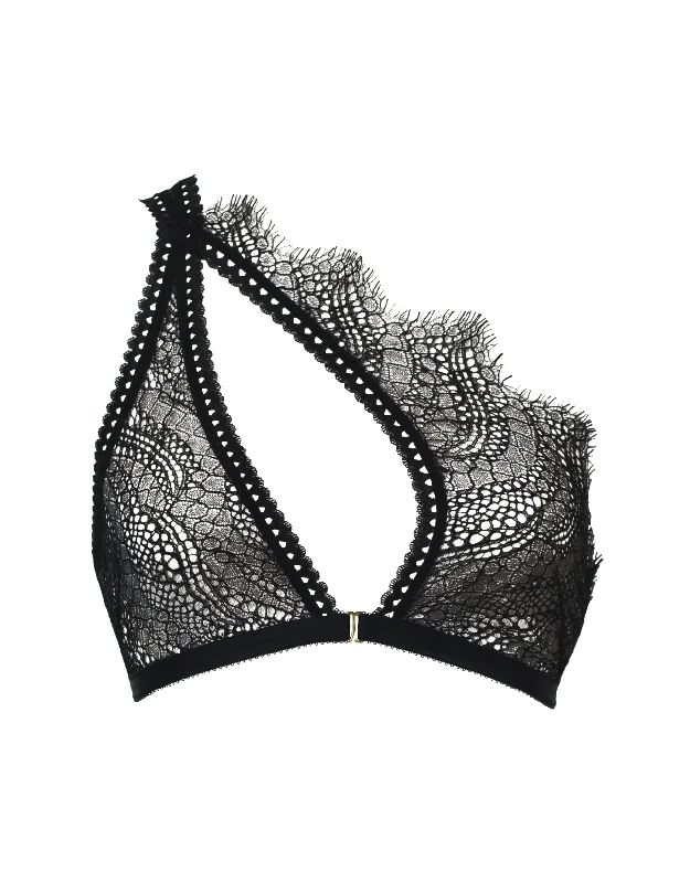 Year-End Sale Hymn Asymmetrical Bra in Black