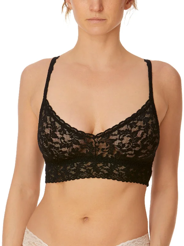 Seasonal Sale V-Neck Retro Lace Bralette Black