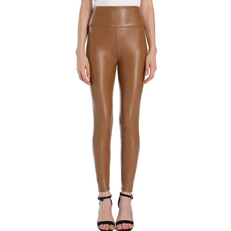 Vegan Leather Shaping Compressing Leggings