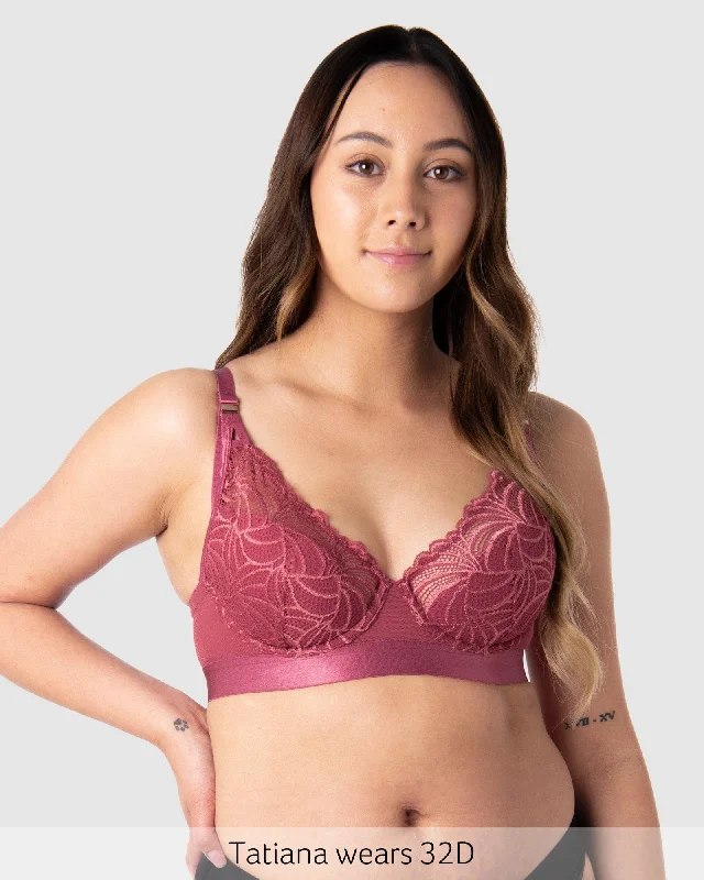 Mega Sale WARRIOR PLUNGE SPICED ROSE CONTOUR NURSING BRA - FLEXI UNDERWIRE